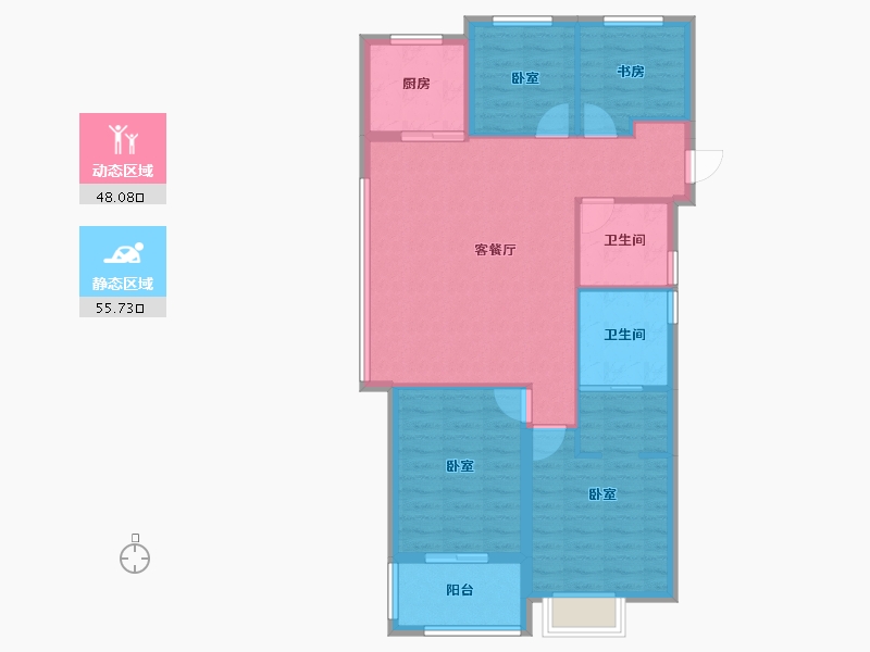 浙江省-杭州市-滨江御虹府-93.99-户型库-动静分区