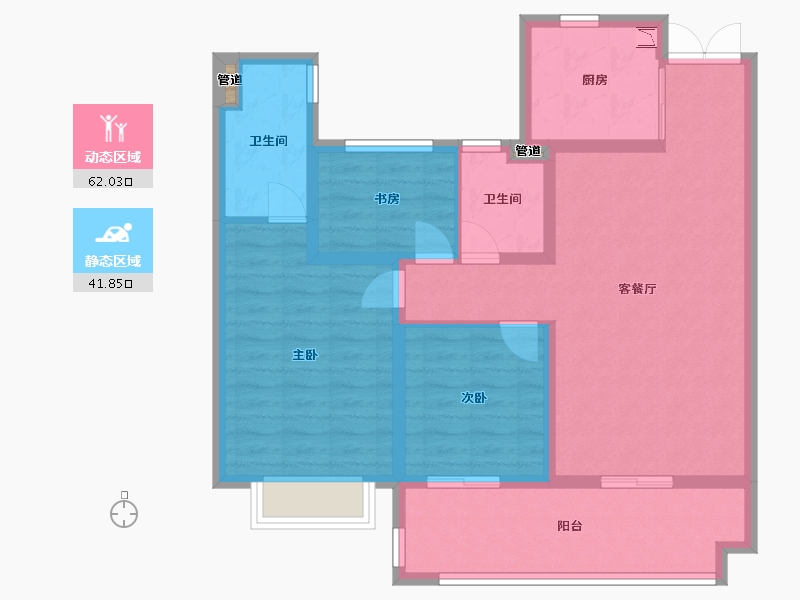 江苏省-泰州市-金通桃花源-93.00-户型库-动静分区