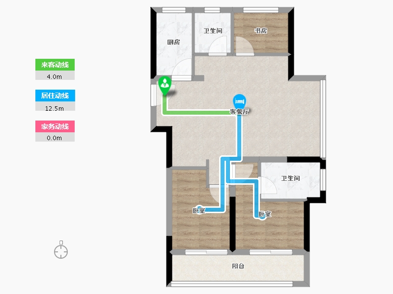 浙江省-绍兴市-中南漫悦湾-70.00-户型库-动静线