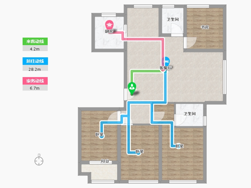 浙江省-温州市-桃园公园学府-102.00-户型库-动静线