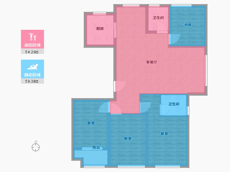 浙江省-温州市-桃园公园学府-102.00-户型库-动静分区