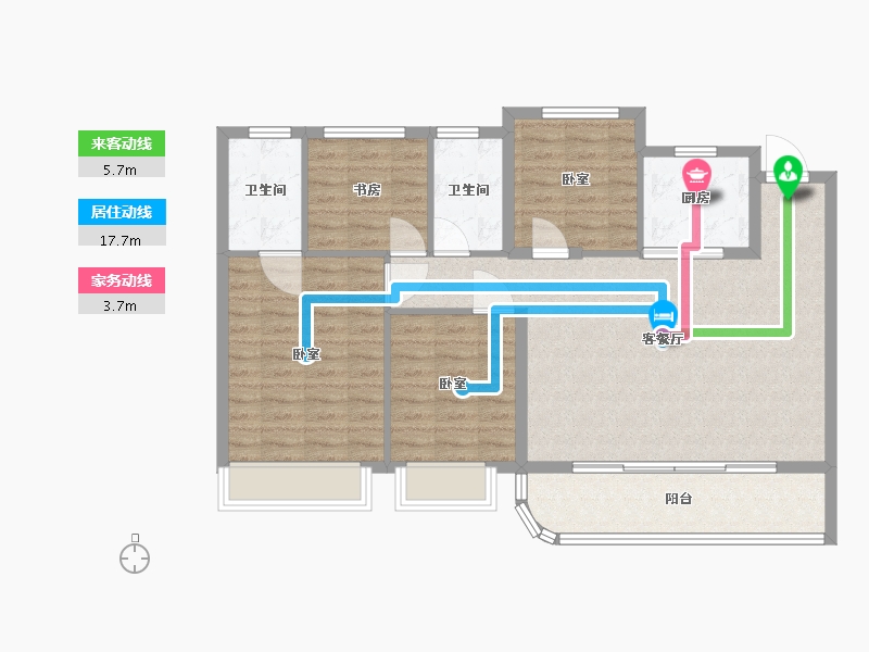 浙江省-宁波市-美的合景·美云合府-102.13-户型库-动静线