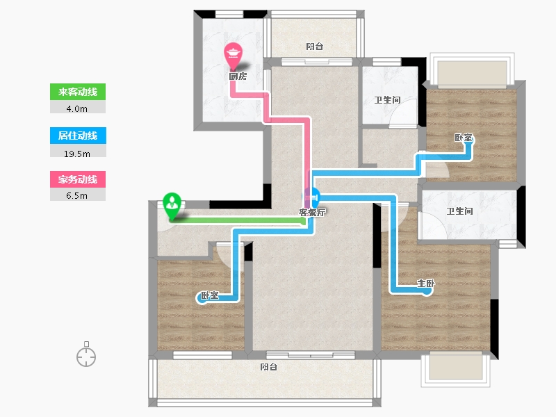 江西省-宜春市-东方·郡望府-87.74-户型库-动静线