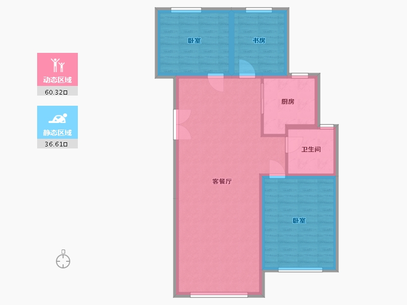 宁夏回族自治区-银川市-丰泽美居-87.86-户型库-动静分区