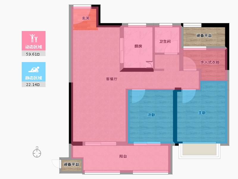 江苏省-常州市-新城湖悦朗隽-76.91-户型库-动静分区