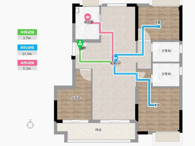 福建省-三明市-建宁碧桂园-85.61-户型库-动静线