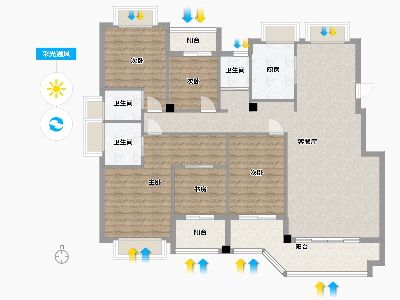 福建省-福州市-东城壹品-136.00-户型库-采光通风