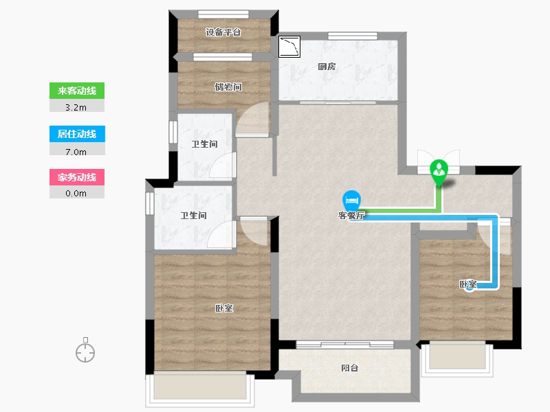 浙江省-湖州市-湖州丝绸小镇-83.66-户型库-动静线