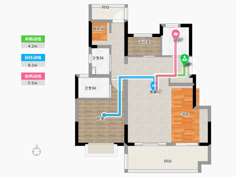 安徽省-合肥市-祥生雲境-91.00-户型库-动静线