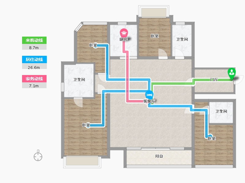 浙江省-杭州市-合景天銮-142.01-户型库-动静线