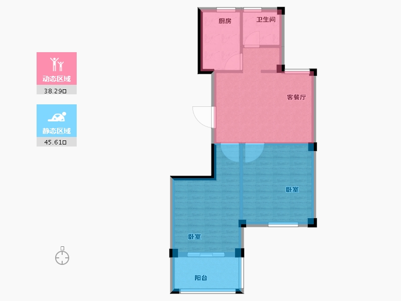 浙江省-宁波市-翰香景庭南苑-76.05-户型库-动静分区