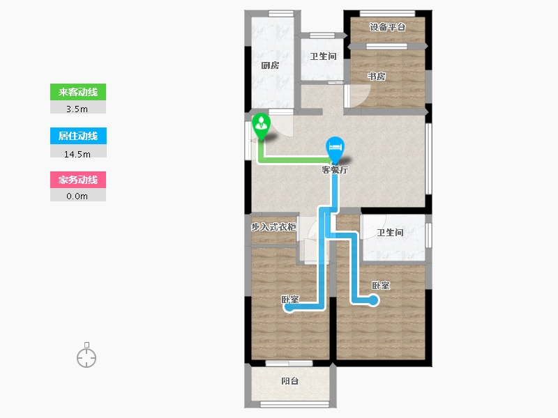 浙江省-湖州市-鸿翔中央府-86.00-户型库-动静线