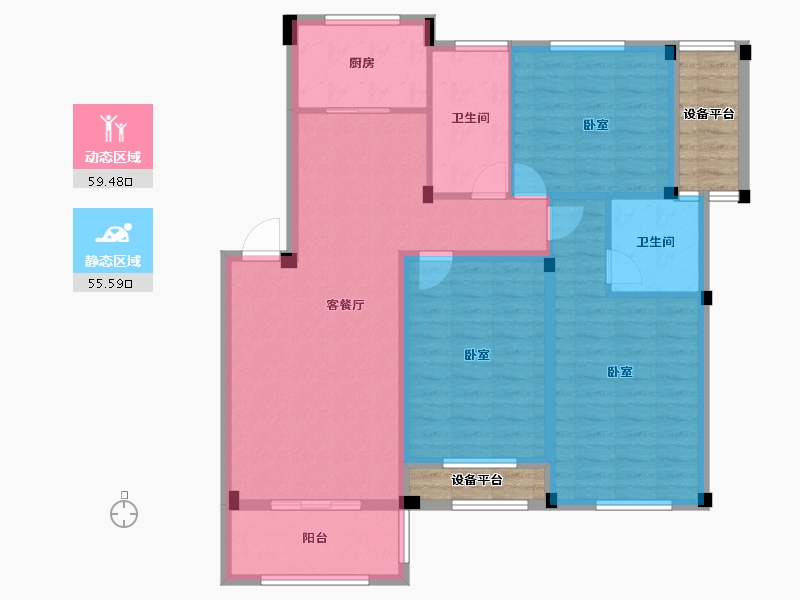 浙江省-绍兴市-竹洞春晓-110.72-户型库-动静分区