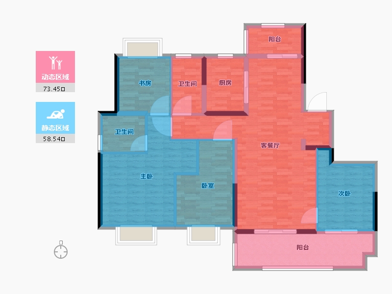 江苏省-南通市-华强国际公馆-119.00-户型库-动静分区