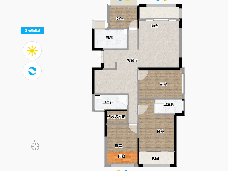 浙江省-丽水市-东方嘉苑-113.01-户型库-采光通风