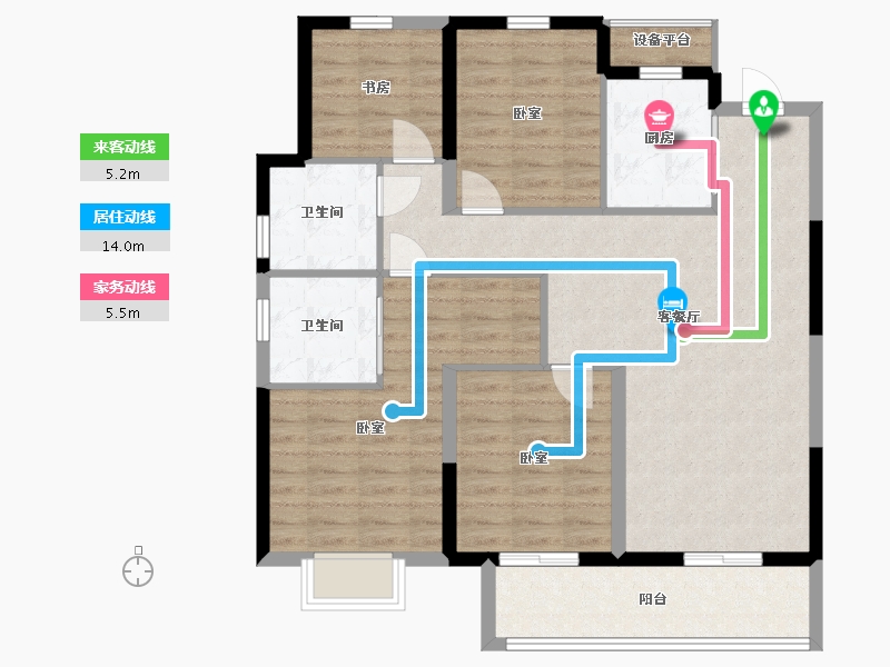 浙江省-嘉兴市-万科泊樾湾-98.00-户型库-动静线