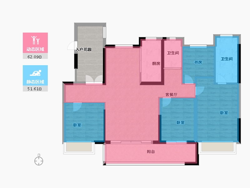 江苏省-苏州市-湖湾天境花园-112.00-户型库-动静分区