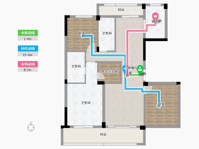 浙江省-衢州市-通策蘭堡-124.59-户型库-动静线