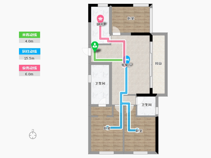 浙江省-杭州市-中旅归锦府-80.00-户型库-动静线