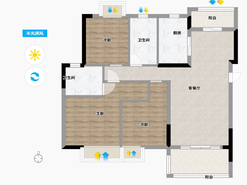 江西省-九江市-中建投优品尚城-90.47-户型库-采光通风