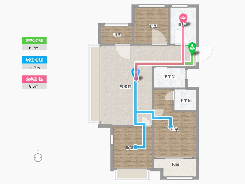 浙江省-湖州市-景都·天鹅湾-99.99-户型库-动静线