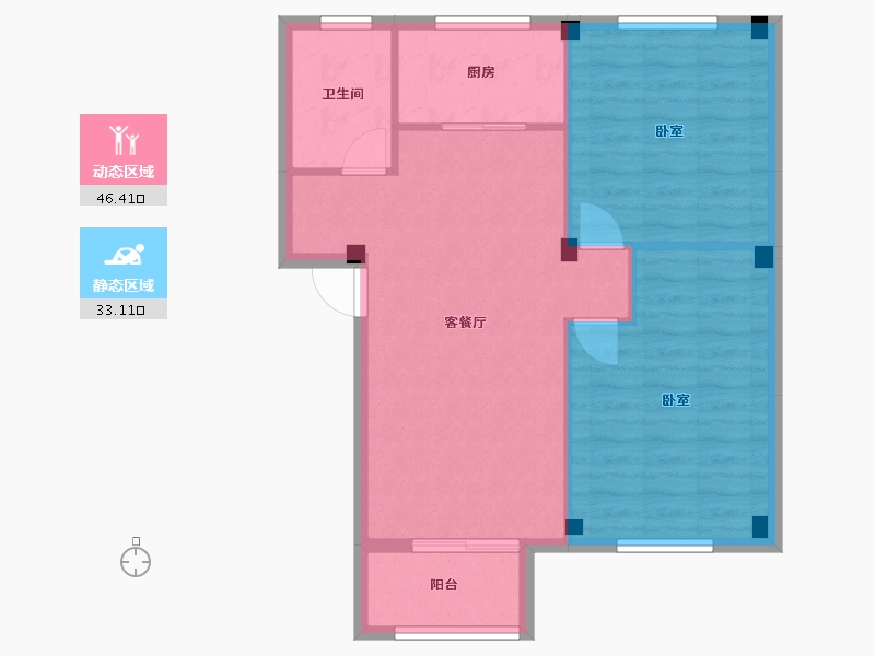 浙江省-绍兴市-竹洞春晓-72.34-户型库-动静分区