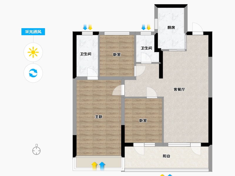 江苏省-苏州市-当代著家MOMΛ-88.00-户型库-采光通风