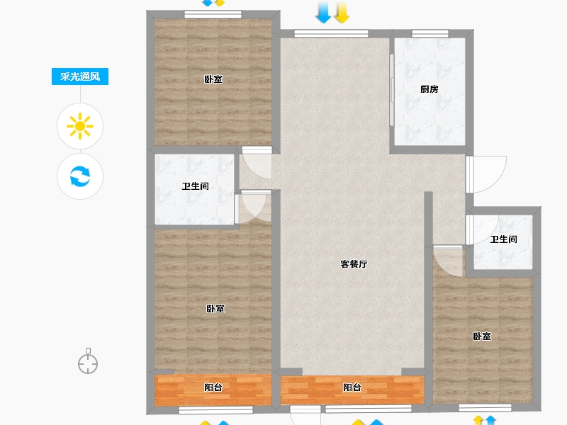 宁夏回族自治区-石嘴山市-恒昌未来城-118.36-户型库-采光通风