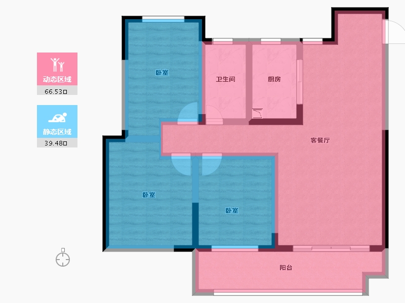 安徽省-淮南市-中至信书香雅苑-94.01-户型库-动静分区