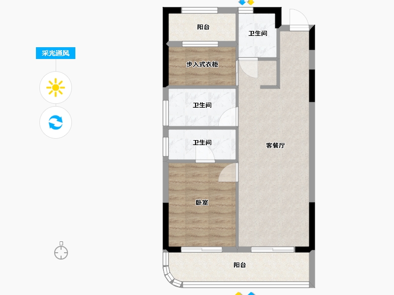 浙江省-宁波市-缘起莲韵-62.00-户型库-采光通风