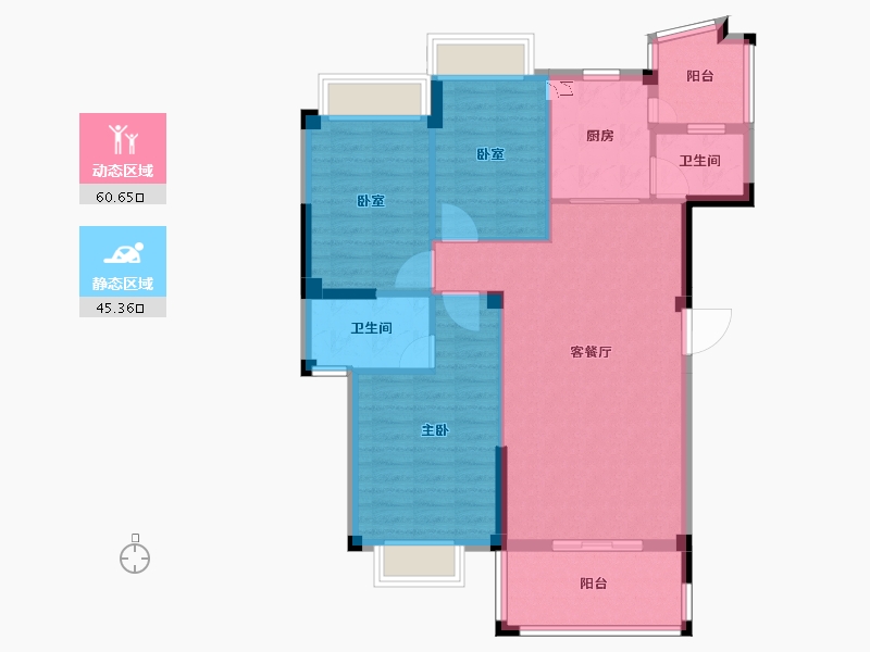 福建省-泉州市-湖光山舍-95.41-户型库-动静分区