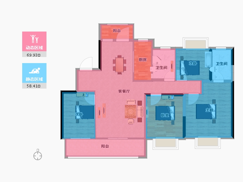 江苏省-扬州市-绿地·唐樾府-116.00-户型库-动静分区