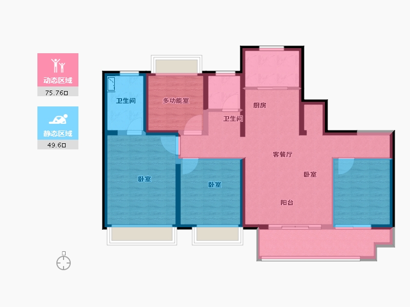 江苏省-无锡市-银城东樾府-111.98-户型库-动静分区