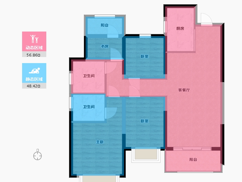 浙江省-宁波市-奥园·悦东湾-94.00-户型库-动静分区