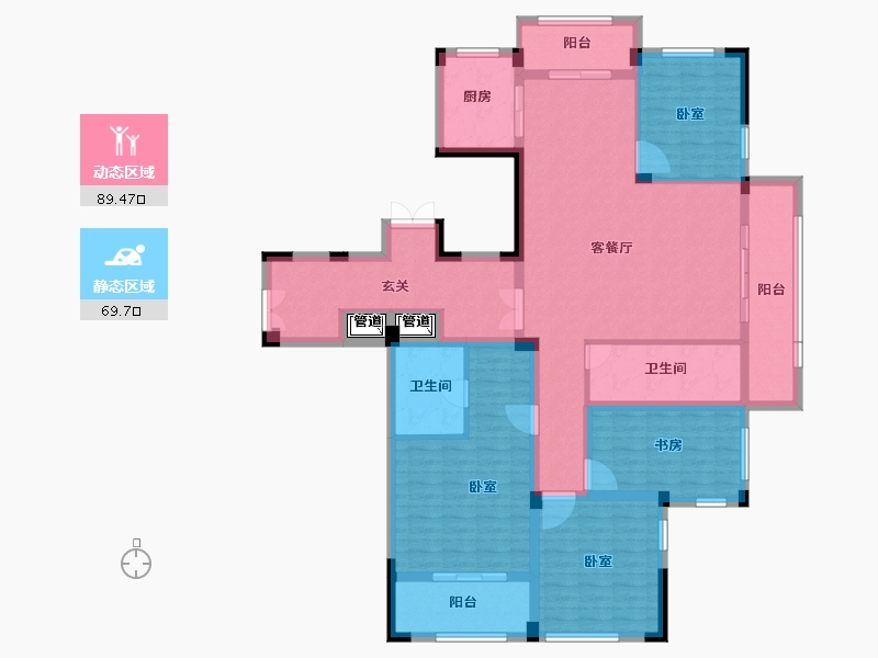 浙江省-衢州市-通策蘭堡-142.52-户型库-动静分区