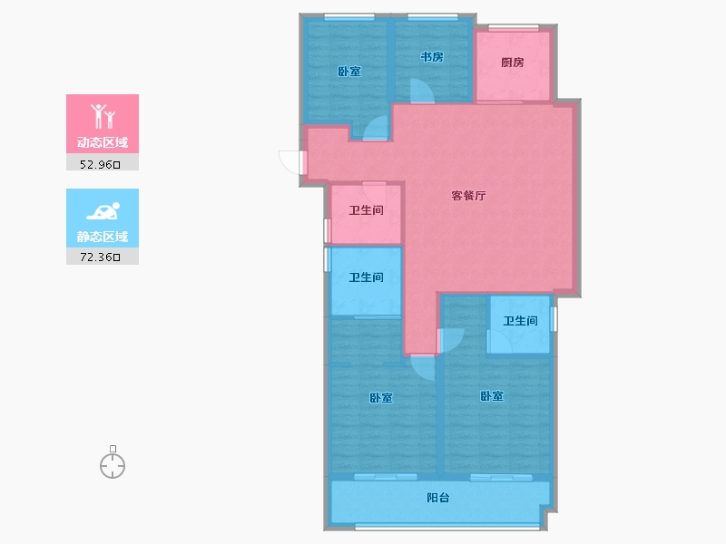 浙江省-杭州市-滨江御虹府-113.42-户型库-动静分区