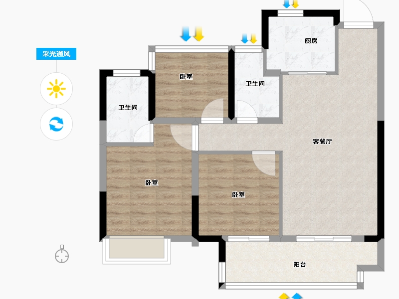 安徽省-合肥市-徽创佳兆业未来城-78.00-户型库-采光通风