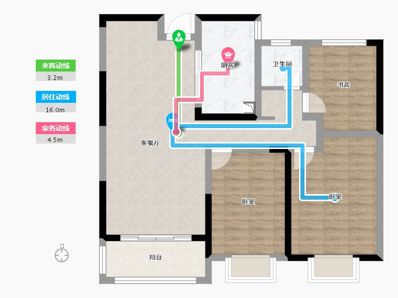 安徽省-淮南市-淮南金融广场-86.01-户型库-动静线