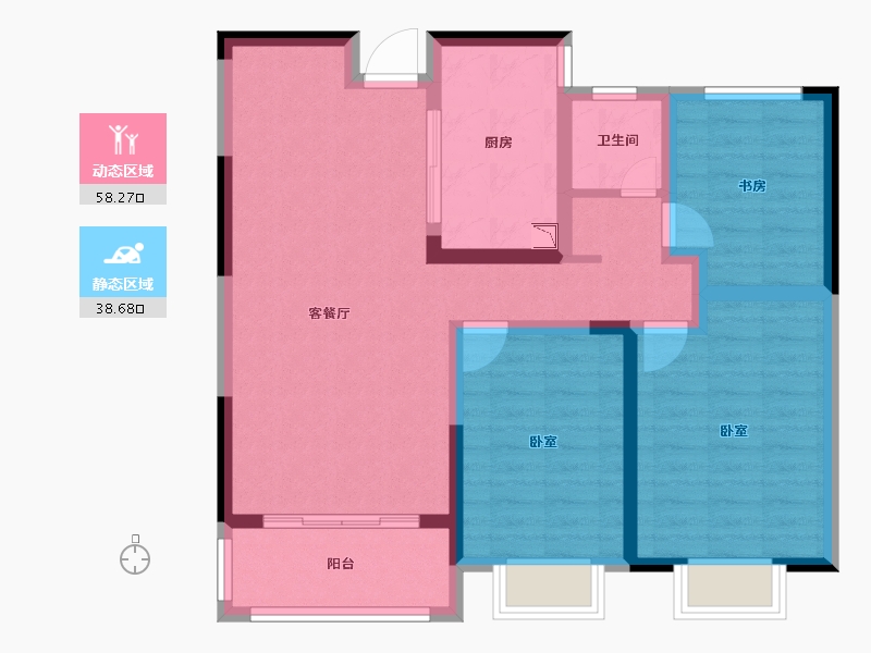 安徽省-淮南市-淮南金融广场-86.01-户型库-动静分区