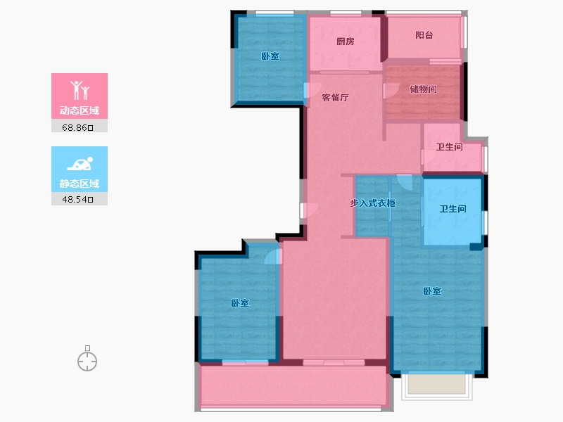 浙江省-宁波市-海语天下-104.00-户型库-动静分区