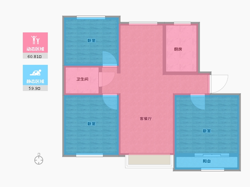 宁夏回族自治区-石嘴山市-恒昌未来城-109.00-户型库-动静分区