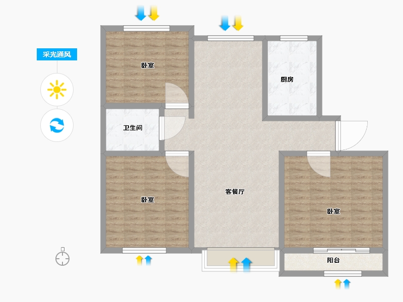 宁夏回族自治区-石嘴山市-恒昌未来城-109.00-户型库-采光通风