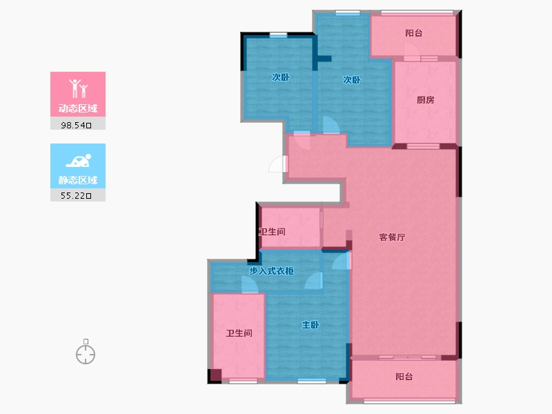 江西省-九江市-满庭春MOMΛ朝阳里-138.20-户型库-动静分区