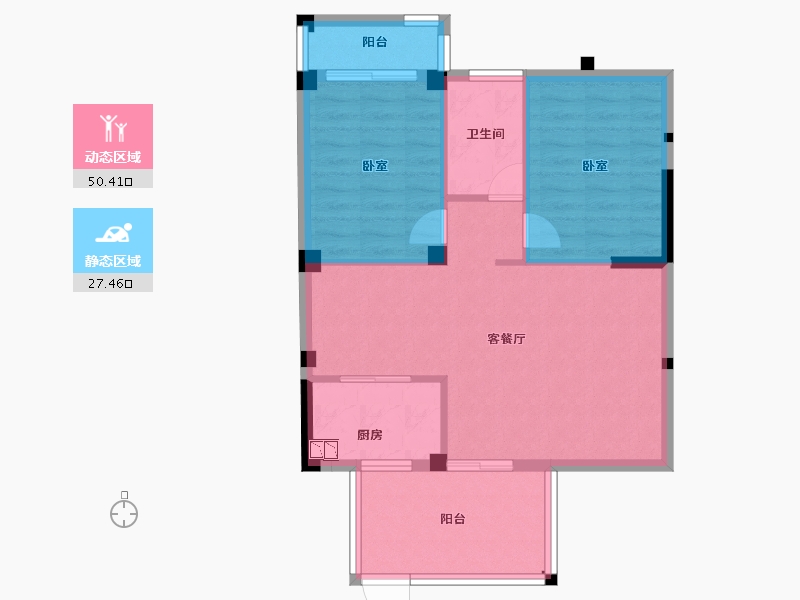 福建省-泉州市-湖光山舍-69.99-户型库-动静分区