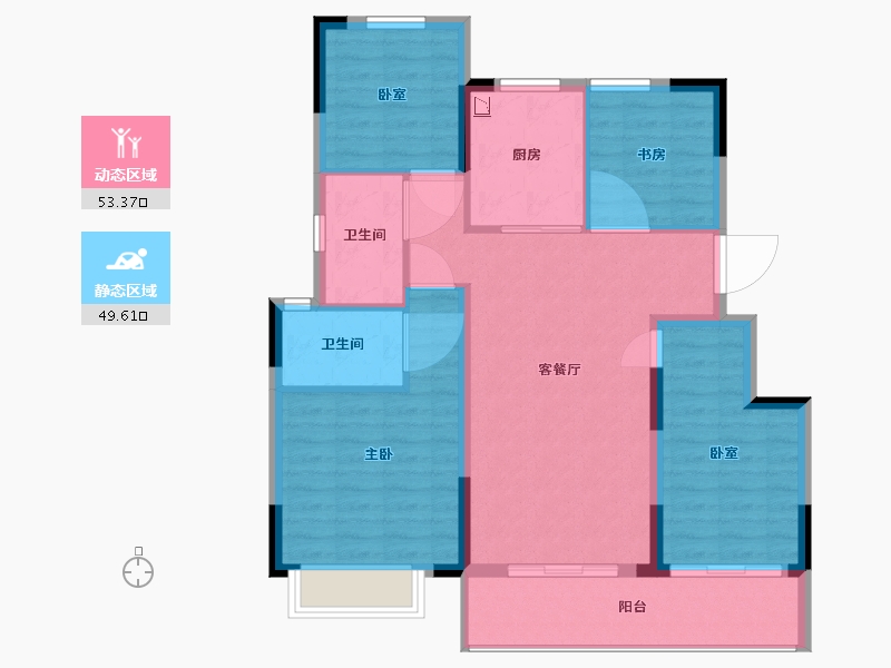 浙江省-宁波市-禹洲•朗玥府-93.00-户型库-动静分区