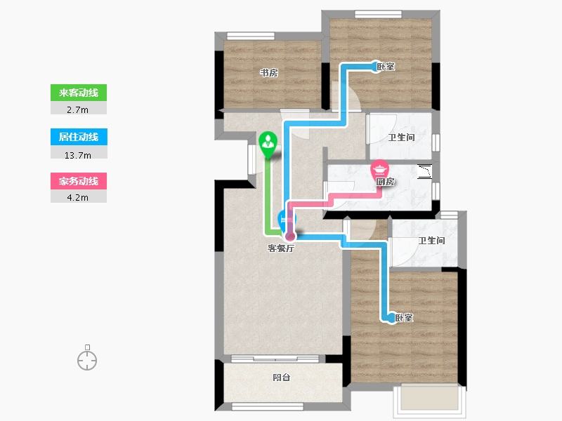 浙江省-嘉兴市-阳光城·中山府-70.81-户型库-动静线