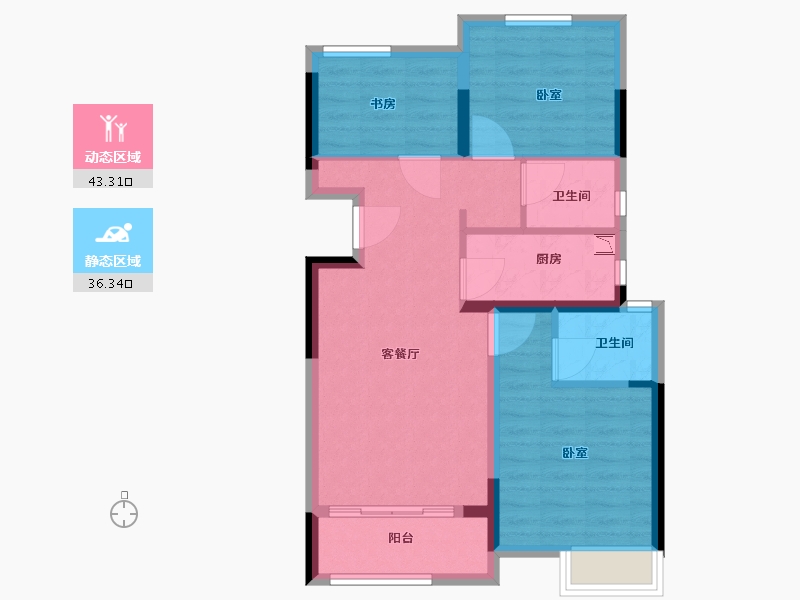 浙江省-嘉兴市-阳光城·中山府-70.81-户型库-动静分区