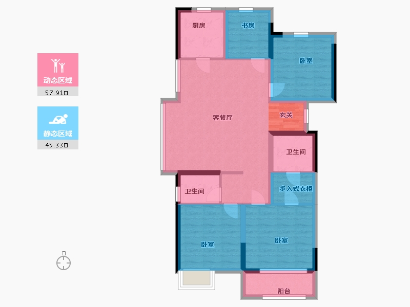 浙江省-嘉兴市-阳光城·中山府-92.00-户型库-动静分区