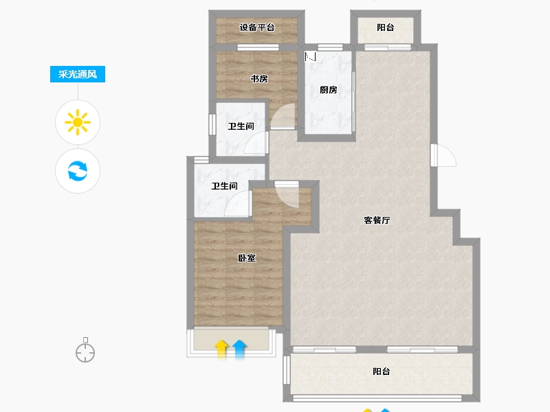 安徽省-合肥市-琥珀蜀熙府-95.00-户型库-采光通风