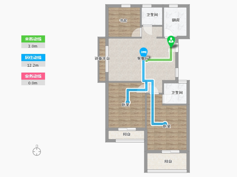 浙江省-嘉兴市-湖畔首府-70.43-户型库-动静线